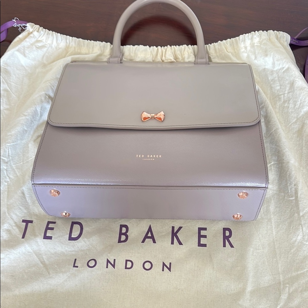 Ted Baker Lavender Mauve Top-Handle Satchel with Rose Gold Hardware